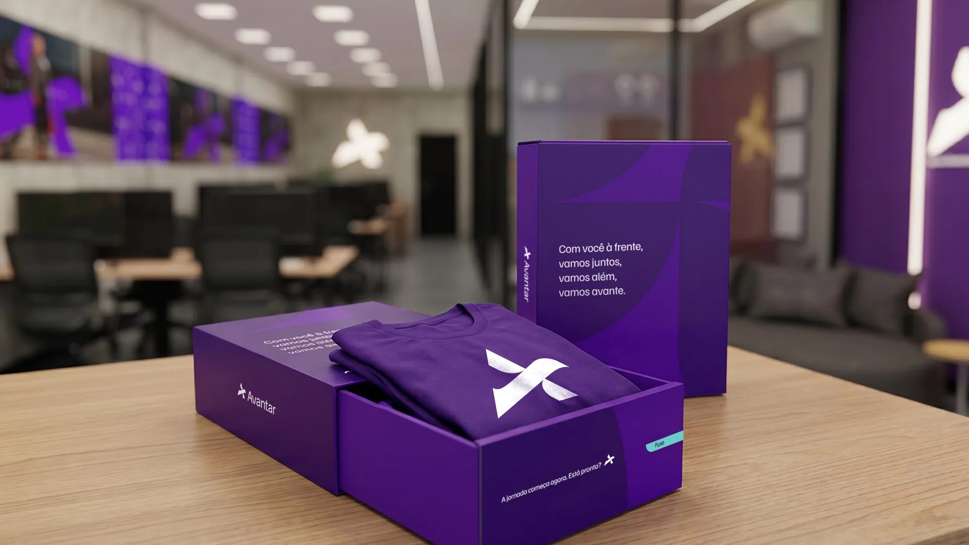 Avantar Kit de boas-vindas Avantar em caixa roxa