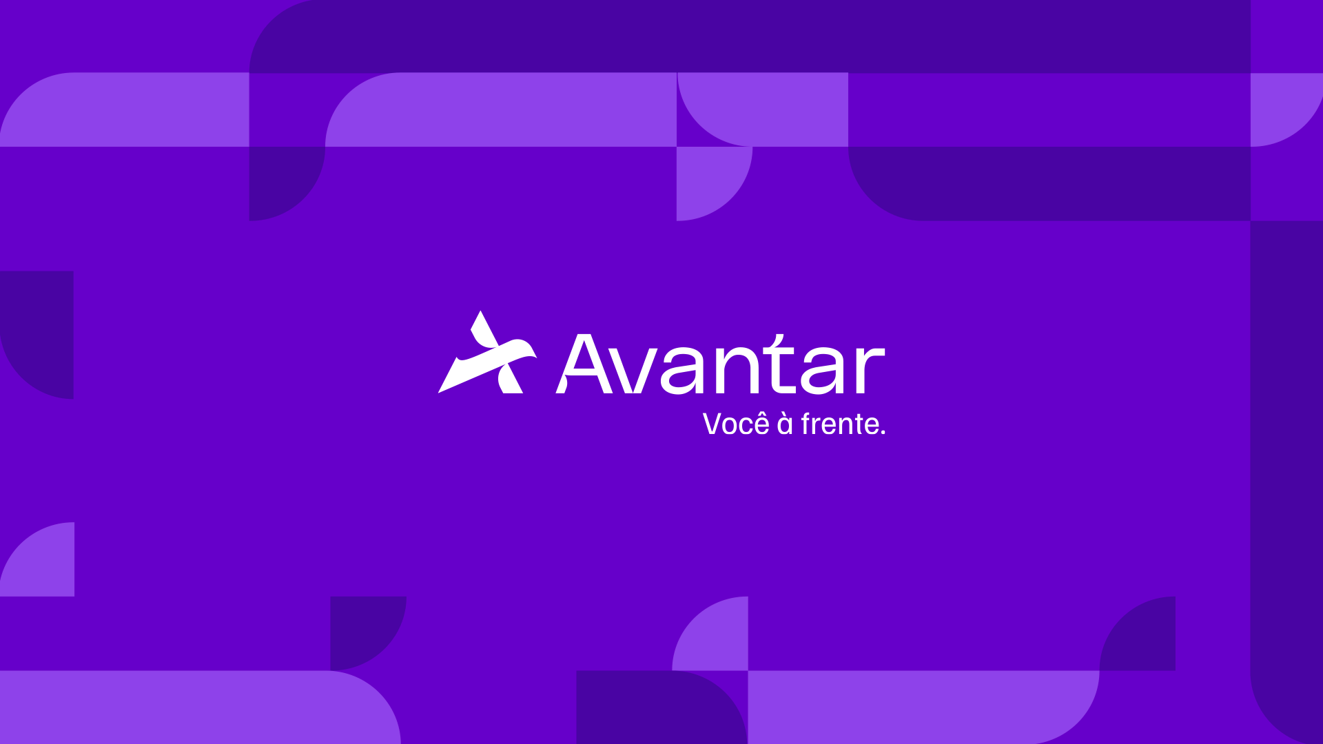 Avantar Padrão geométrico da Avantar com o logotipo e a tagline Você à frente