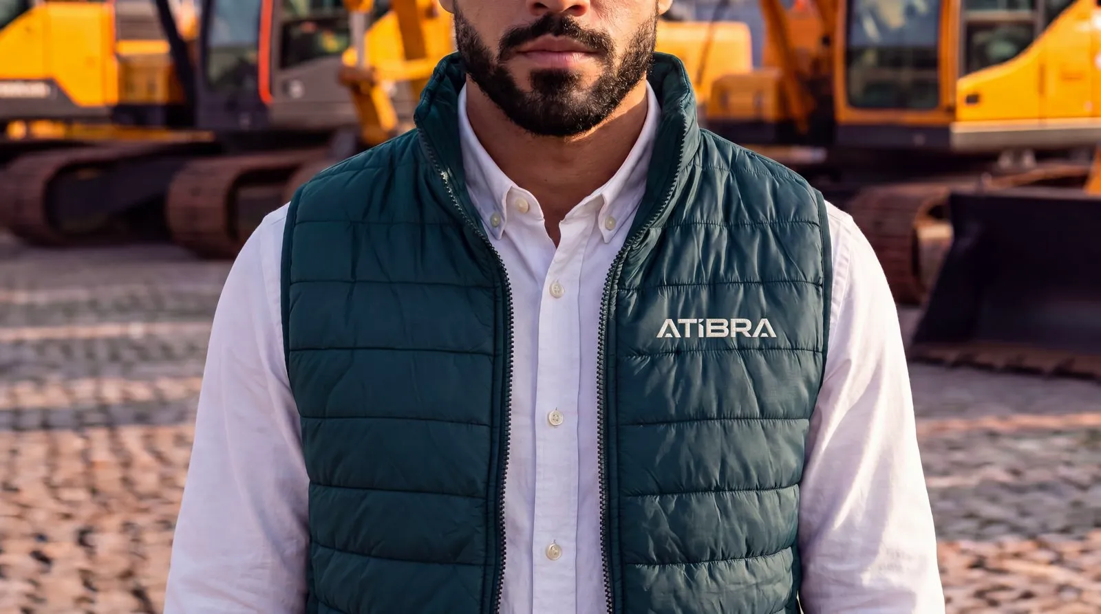 Atibra Colete acolchoado verde petróleo com o logotipo Atibra
