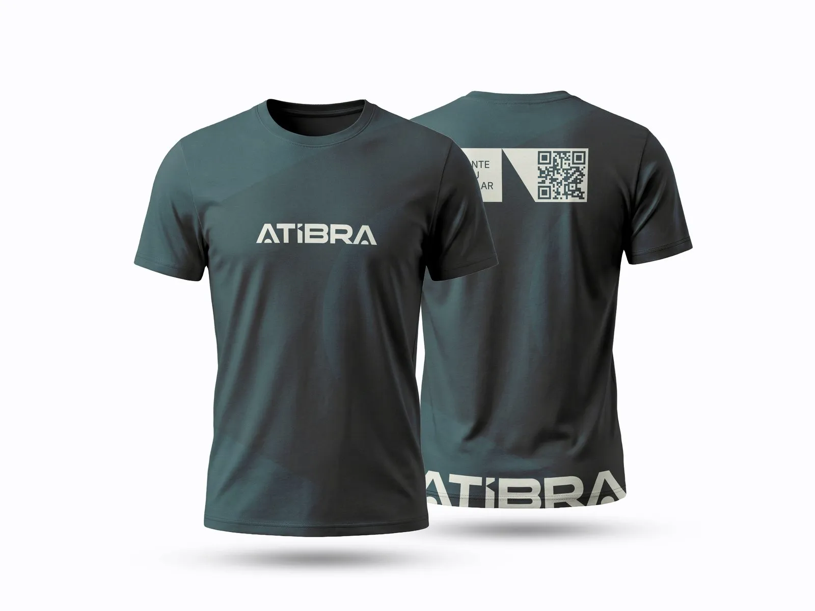 Atibra Camisetas da Atibra, uma delas com QR code nas costas