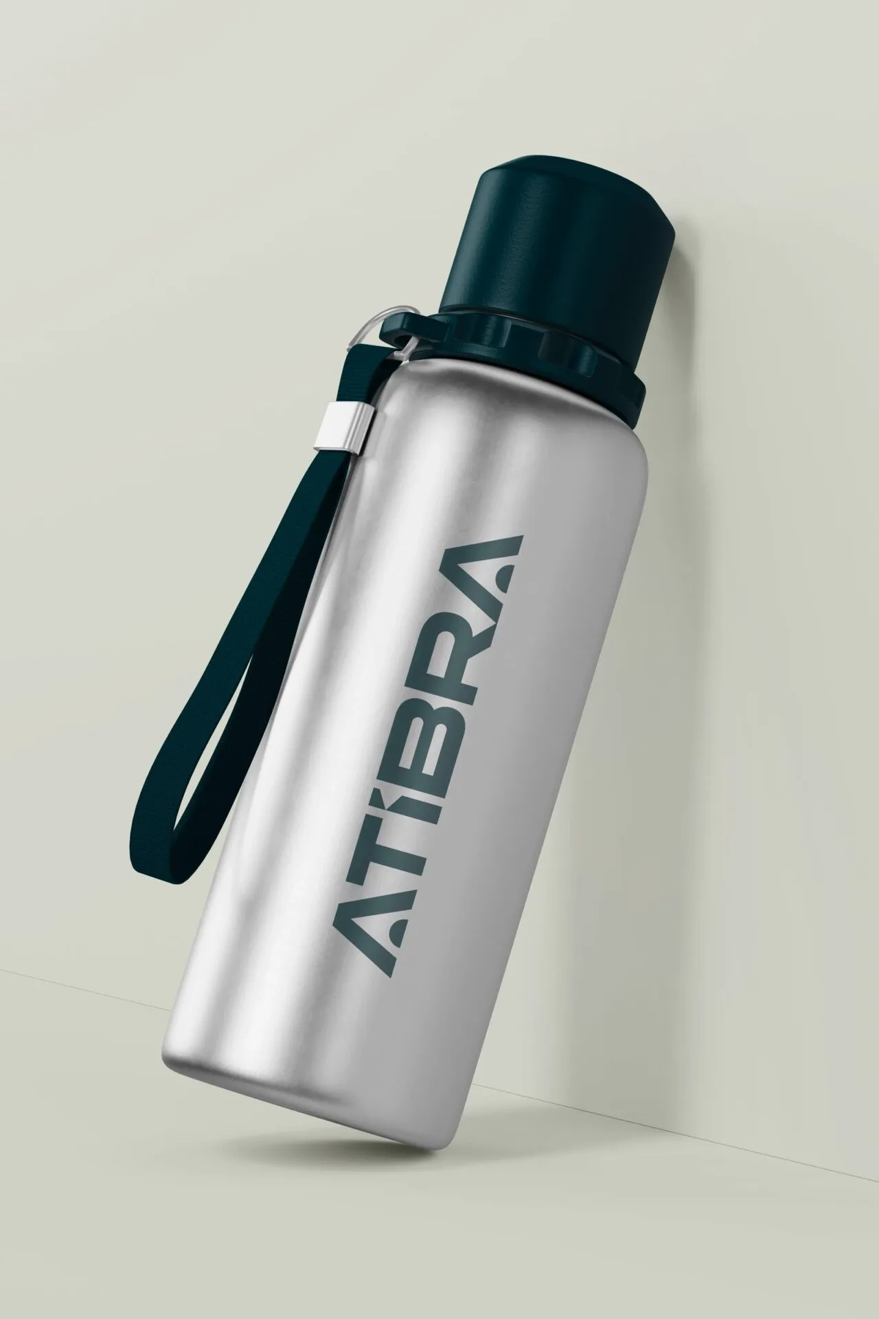 Atibra Garrafa metálica com o logotipo Atibra na vertical