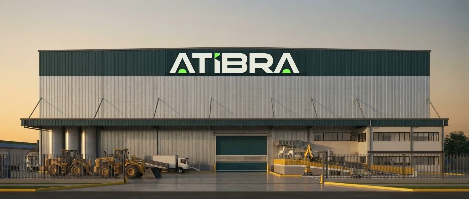 Atibra Simulação da fachada do galpão de Recife com o logotipo Atibra na testeira