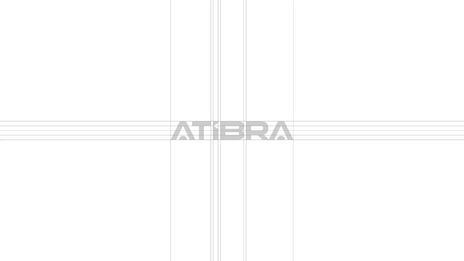 Atibra Construção do wordmark Atibra sobre linhas de grade