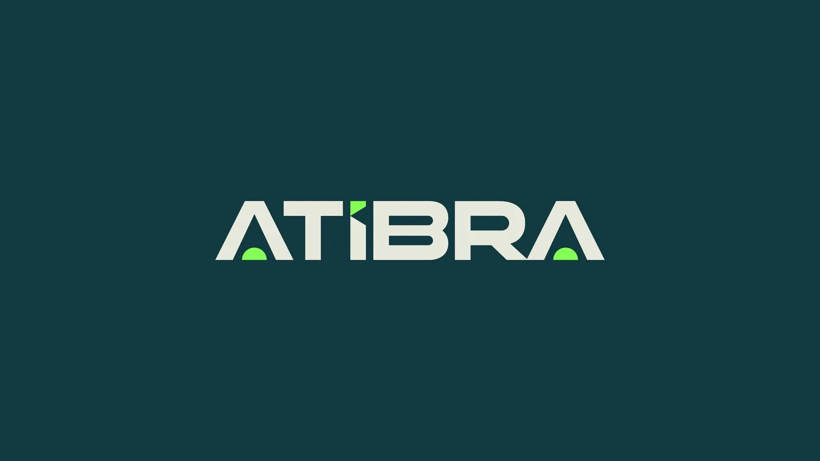 Atibra Logotipo Atibra centralizado sobre verde petróleo